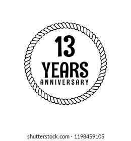 13 years anniversary celebration simple logo. vintage logo