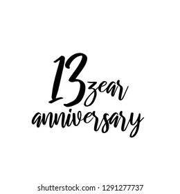 13 years anniversary celebration simple logo