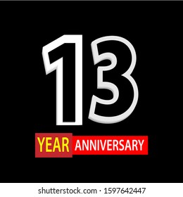 13 Years Anniversary Celebration Vector Template Design Illustration
