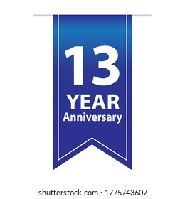 13 Years Anniversary Celebration Vector Template Design Illustration