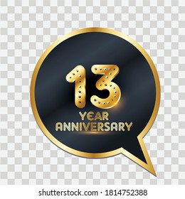 13 Years Anniversary Celebration Vector Template Design Illustration