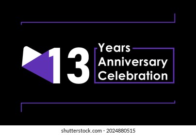 13 Years Anniversary Celebration Vector Template Design