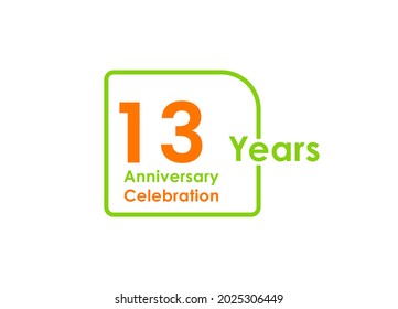 13 years anniversary celebration Vector Template Design Illustration