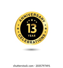 13 Years Anniversary Celebration Vector Template Design Illustration