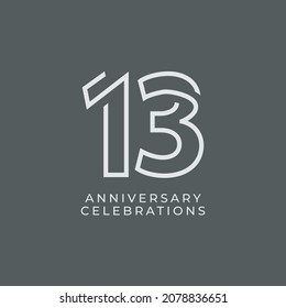 13 Years Anniversary Celebration Vector Template Design Illustration