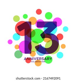 Ilustración de diseño de plantillas vectoriales de celebración de 13 años