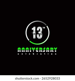 Ilustración de diseño de Plantilla de Vector de celebración de 13 años