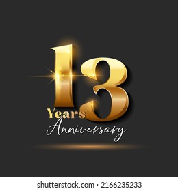 13 years Anniversary Gold Logotype number