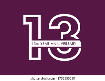 Vector de imágenes de 13 años, logotipo de celebración de 13 años 