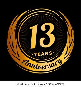 13 years anniversary. Anniversary logo design. 13 years logo.