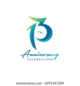 13 years anniversary logo design. Anniversary logo design template.