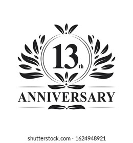 13 years Anniversary logo, luxurious 13th Anniversary design celebration.