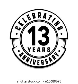 13 years anniversary logo template. Vector and illustration.