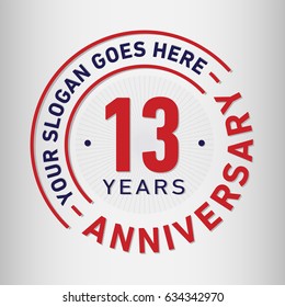 13 years anniversary logo template. Vector and illustration.