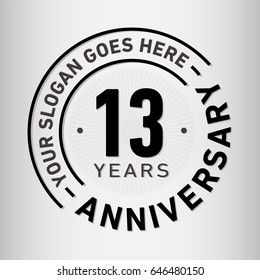 13 years anniversary logo template. Vector and illustration.