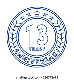13 years anniversary logo template. 