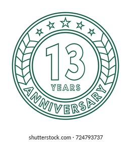13 years anniversary logo template. 