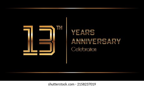 13 Years Anniversary Logotype Anniversary Celebration Stock Vector ...