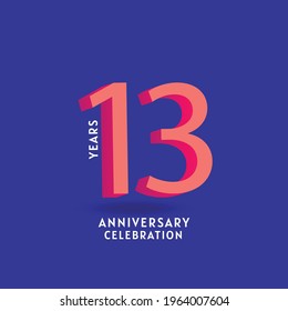  13 years anniversary vector template.
