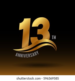 13 years golden anniversary logo celebration