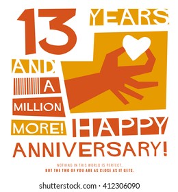 13 Years Happy Anniversary (Vector Illustration Concept Design)