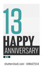13 Years Happy Anniversary (Vector Illustration Poster Design)
