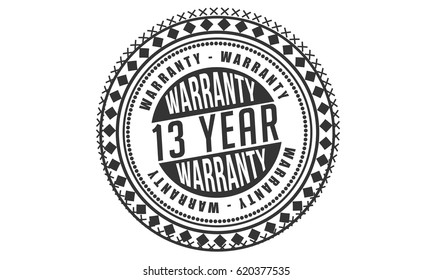 13 years and lifetime warranty label icon