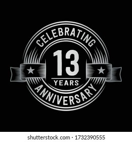 13 years logo design template. 13th anniversary vector and illustration.