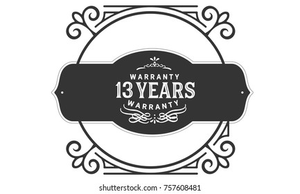 13 years warranty icon vintage rubber stamp guarantee