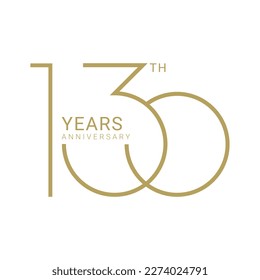 130, 130th Years Anniversary Logo, Vector Template Design element for birthday, invitation, wedding, jubilee and greeting card illustration.