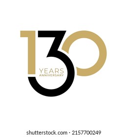 130 logo, 130 Years Anniversary Logo, Vector Template Design element for birthday, invitation, wedding, jubilee and greeting card illustration.