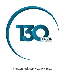 130 Year Anniversary celebration logotype. Anniversary celebration template design, Vector illustrations.