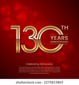 130 year anniversary. Anniversary logo design with double line concept. Logo Vector Template