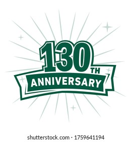 130 years anniversary celebration logo. 130th design template. Vector and illustration.