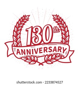 130 years anniversary celebration logotype. 130th anniversary logo. Vector and illustration.