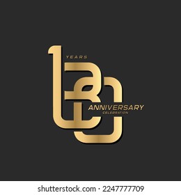 130 years anniversary celebration logotype with modern elegant number