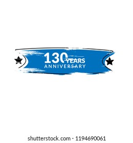 130 years anniversary celebration simple logo.grunge illustration