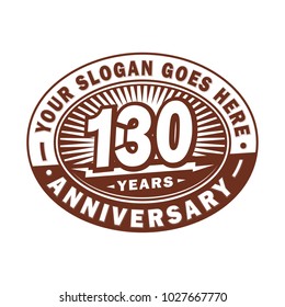 130 years anniversary. Anniversary logo design.
