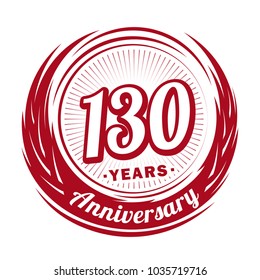 130 years anniversary. Anniversary logo design. 130 years logo.