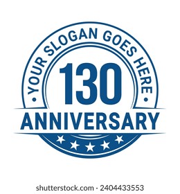 130 years anniversary logo design template. 130th anniversary celebrating logotype. Vector and illustration.