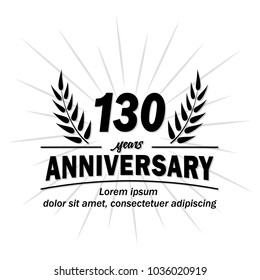 130 Years Anniversary Logo Vector Illustration Stock Vector (Royalty ...