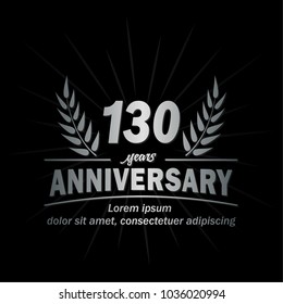 130 years anniversary logo. Vector and illustration.