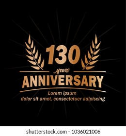 130 years anniversary logo. Vector and illustration.