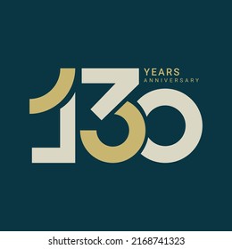 130 Years Anniversary Logo, Vector Template Design element for birthday, invitation, wedding, jubilee and greeting card illustration.