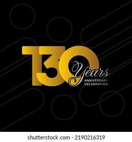 130 years anniversary logotype. Golden anniversary celebration template design, Vector illustrations.