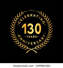 130 years design template. 130th vector and illustration.
