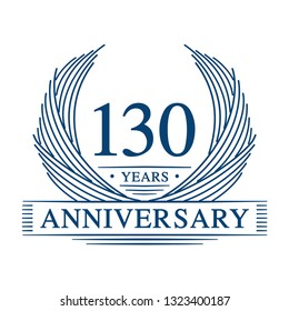 130 years design template. 130th anniversary. Vector and illustration.