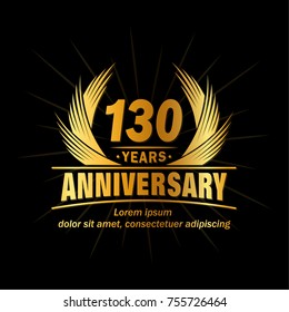 130 years design template. Anniversary vector and illustration template.
