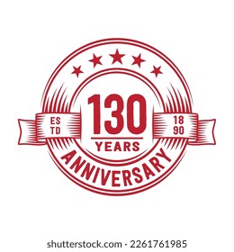 plantilla de diseño de logotipo de 130 años. Vector e ilustración del 130 aniversario
