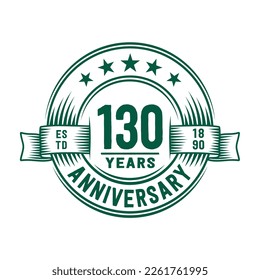130 years logo design template. 130th anniversary vector and illustration